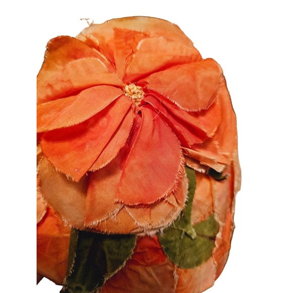 vintage 1950's hat floral peachy orange movement by Charlotte Brooks Chicago - Picture 10 of 12